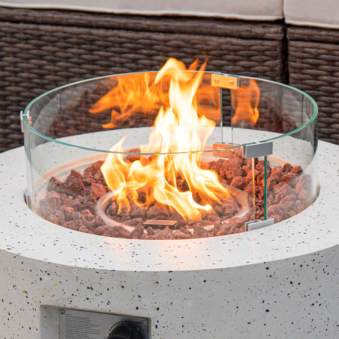 COSIEST Glass Round Fire Pit Flame Guard Wayfair